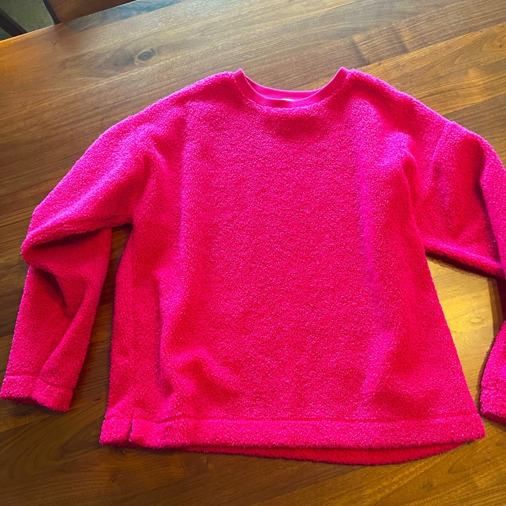 Pink LOFT fuzzy sweater, size small petite